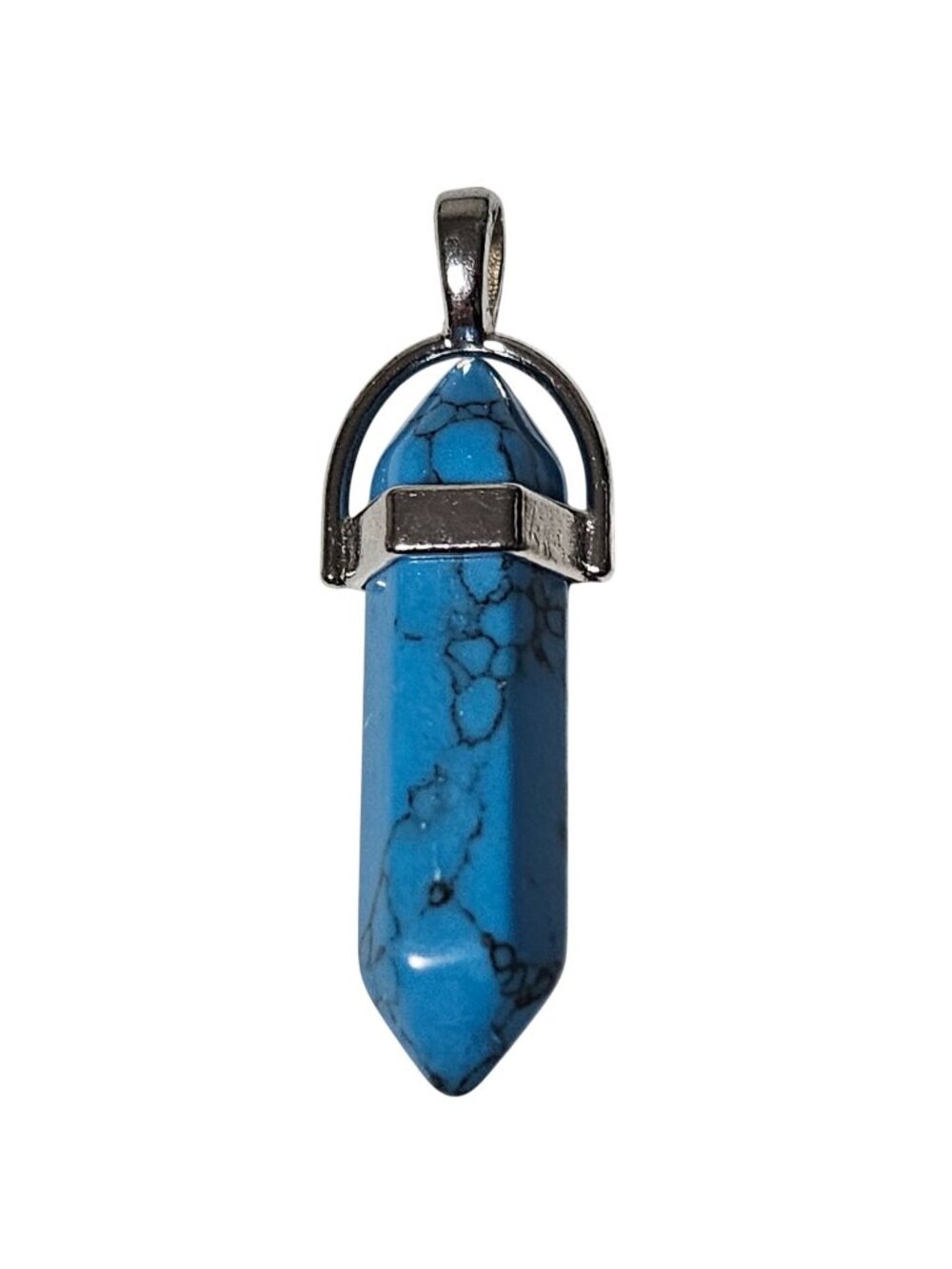 Turquoise Blue Hexagonal Pendant Necklace Charm Southwest Fashion Jewelry DIY